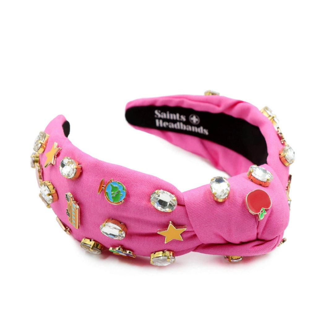 Back to School Teacher Charm Knot Headband