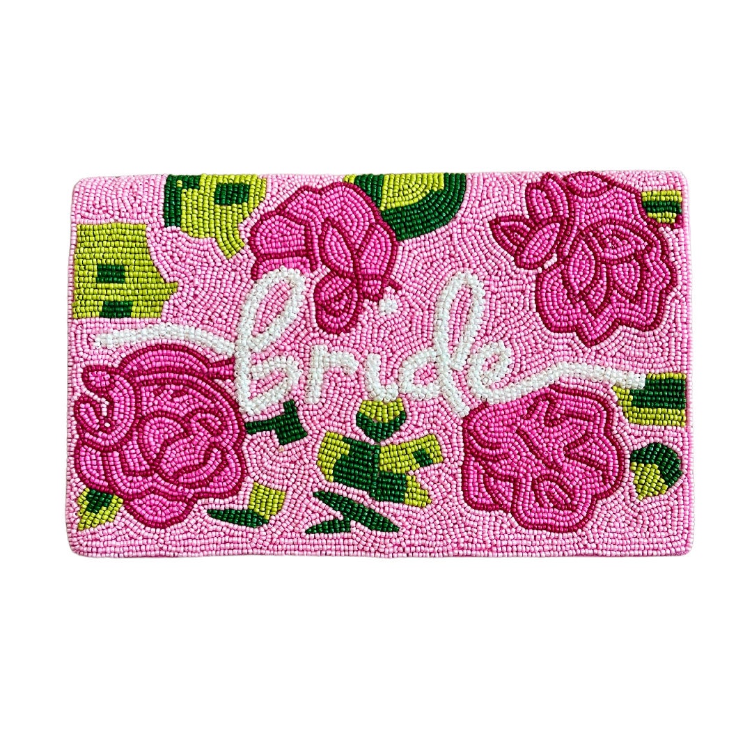 Pink Floral Beaded Bridal Clutch Collection