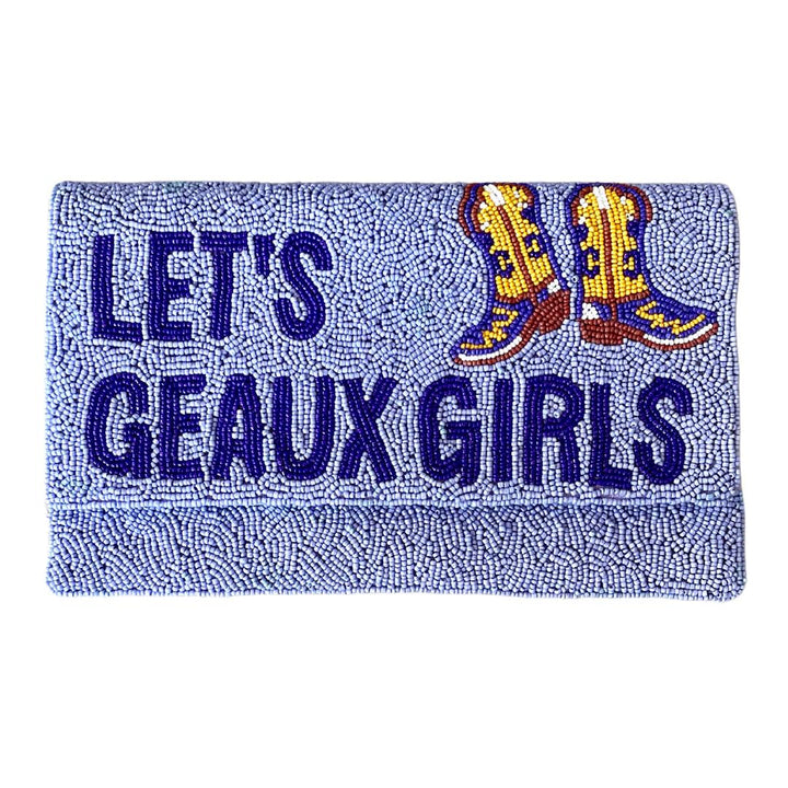 Beaded Gameday Tiger &amp; Geaux Girls Crossbody Clutch