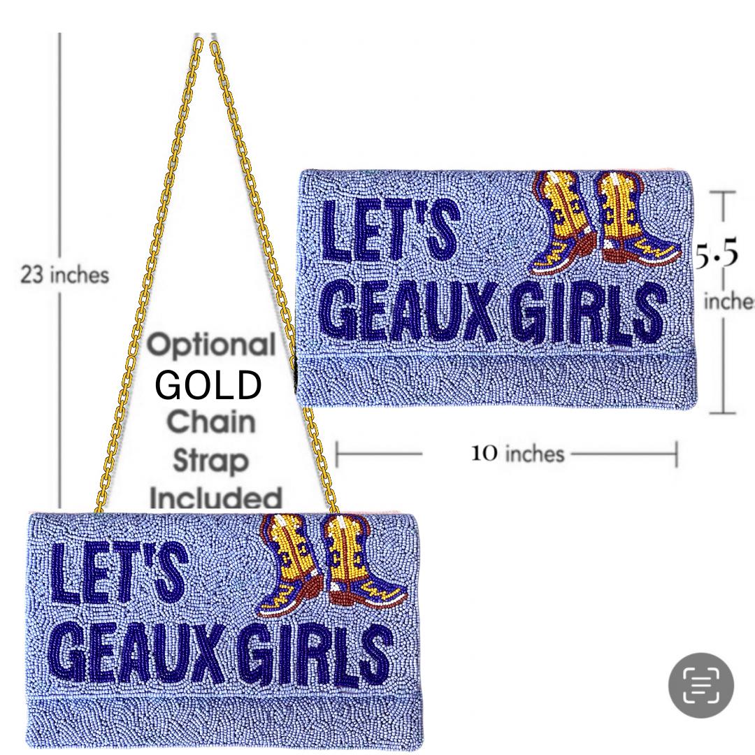 Beaded Gameday Tiger &amp; Geaux Girls Crossbody Clutch
