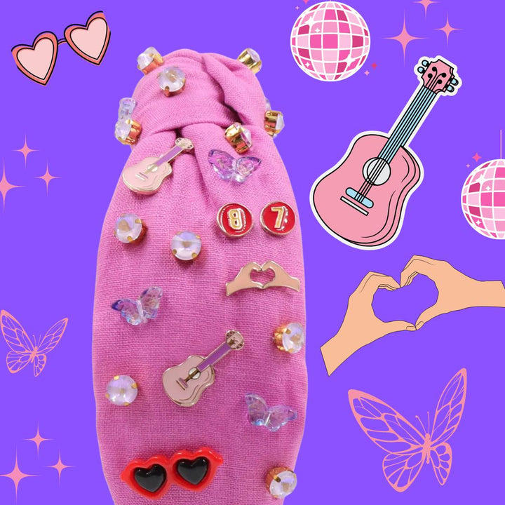 Pink Eras-Inspired Embellished Headband