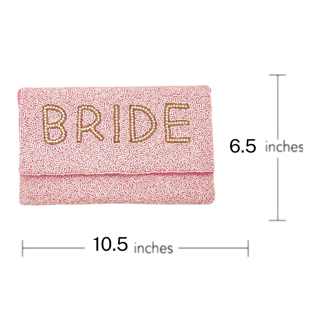 Pink BRIDE Beaded Clutch &amp; Bridal Handbag