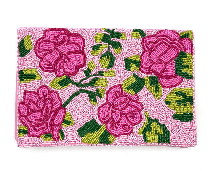Pink Floral Beaded Bridal Clutch Collection