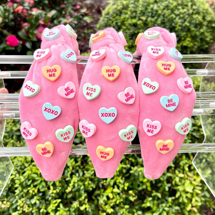 Plush Pink Conversation Heart Headband