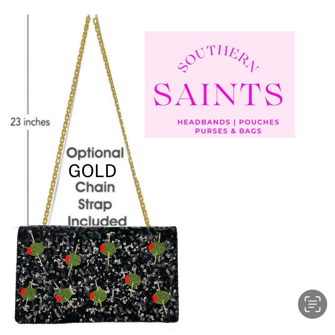 Martini Olive Sequin Clutch