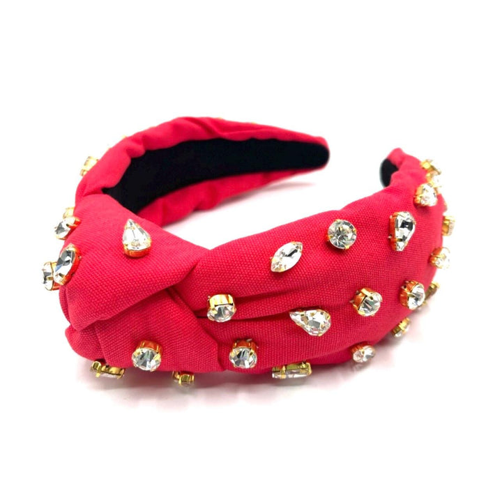 Red Jeweled Top Knot w/Rhinestones