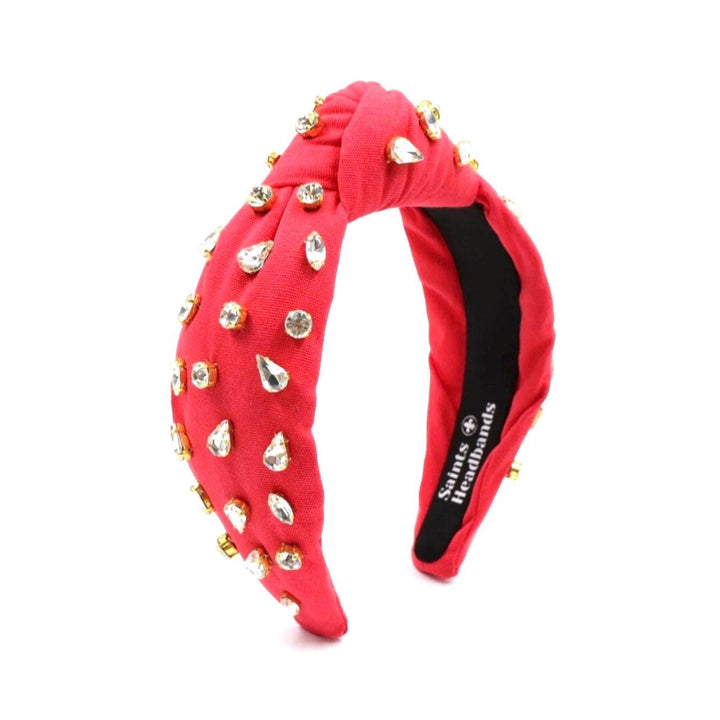 Red Jeweled Top Knot w/Rhinestones