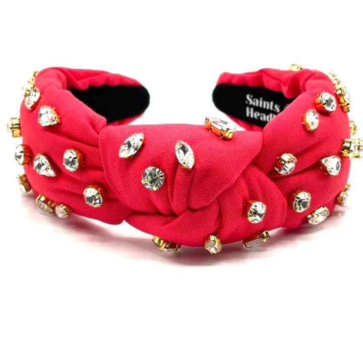 Red Jeweled Top Knot w/Rhinestones