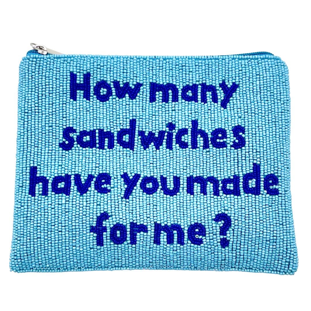 Summer House Sandwiches Beaded Bag Beaded Coin Purse — front design by Saints Headbands