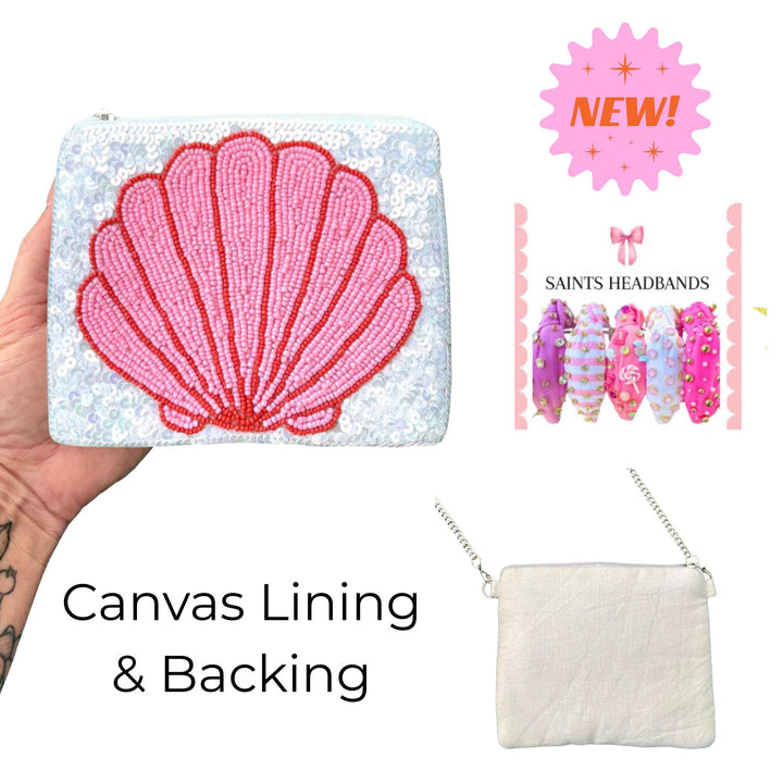 Clamshell Beaded Coin Purse