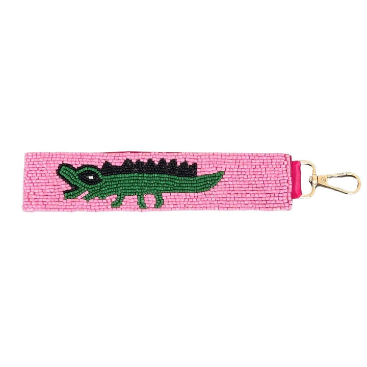 Alligator Beaded Wristlet Keychain — hand-beaded wristlet design by Saints Headbands