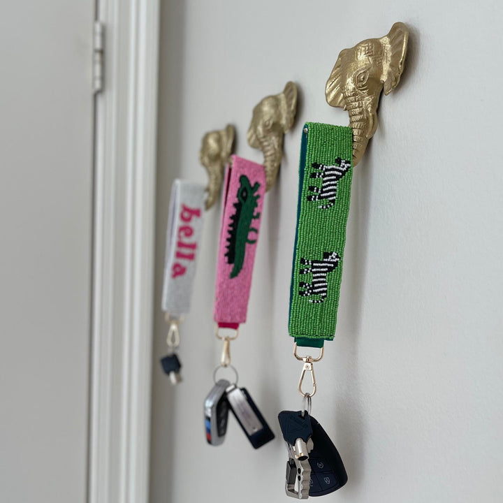 Preppy Beaded Wristlet Keychain & Bag Charm