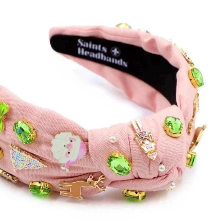 Pink Christmas Charm Headband — view 2 of 5 by Saints Headbands