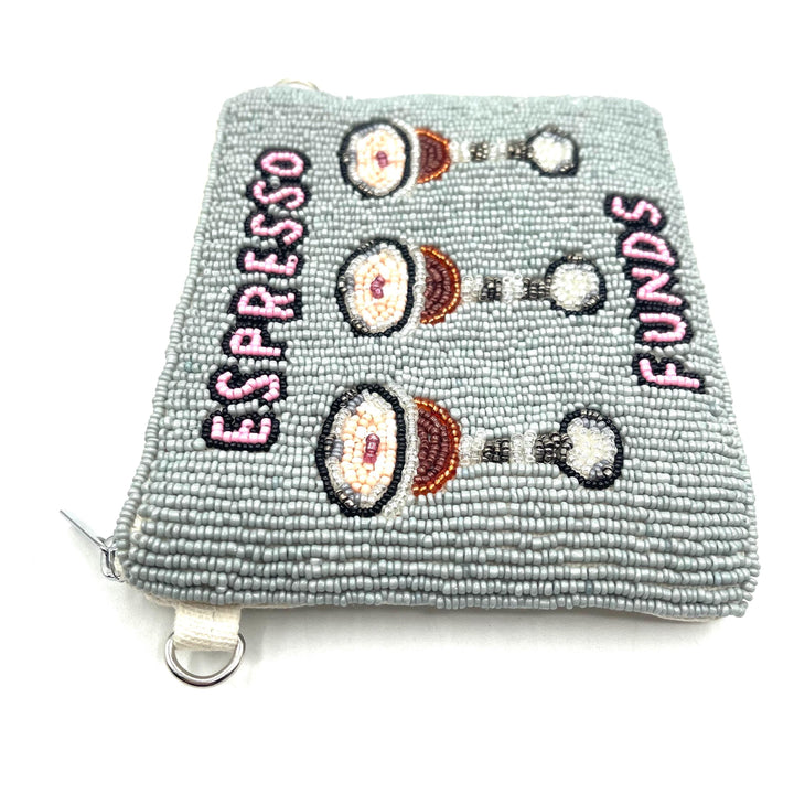 Espresso Funds Beaded Crossbody Purse Beaded Coin Purse — product view 5 by Saints Headbands