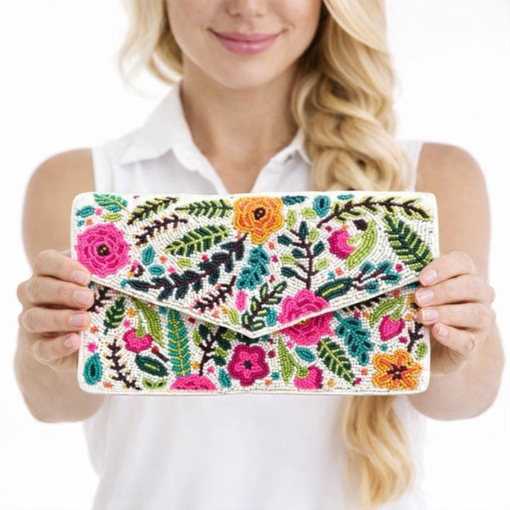 Custom Floral Beaded Clutches