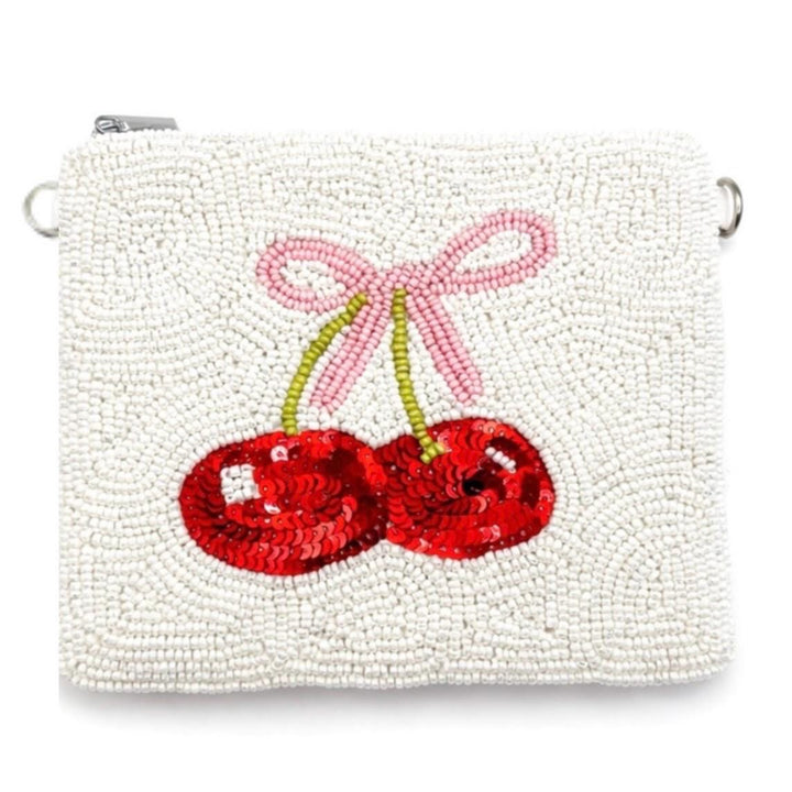 Cherry Beaded Coin Purse — front design by Saints Headbands