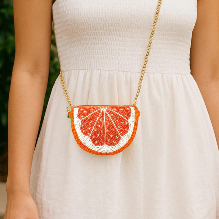 Citrus Beaded Coin Purse