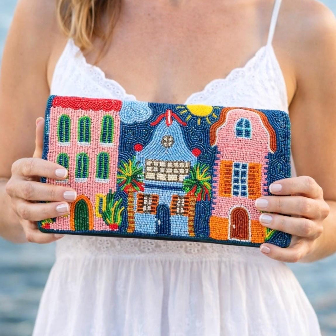 Mediterranean Beaded Clutch | Coastal Village