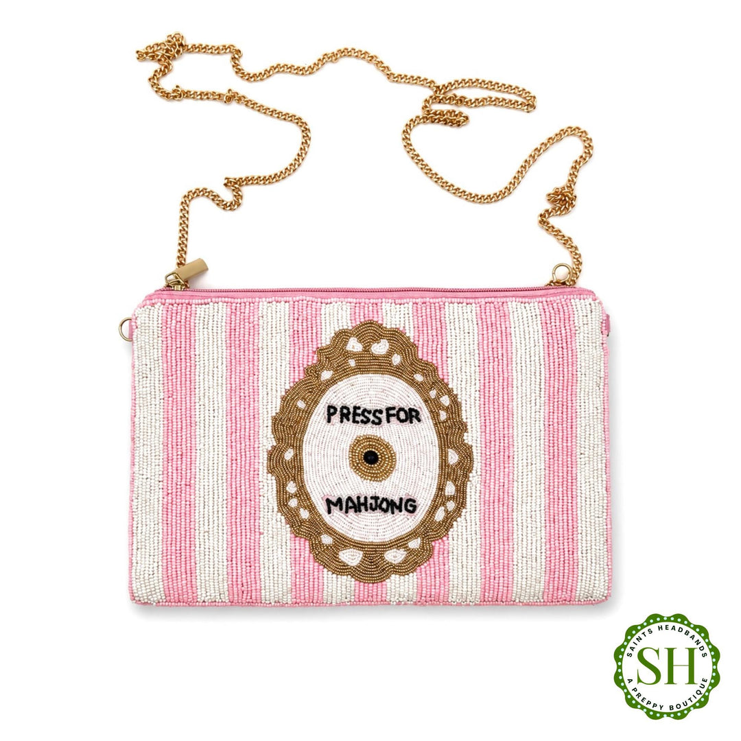 Press for Mahjong Beaded Pouch &amp; Clutch