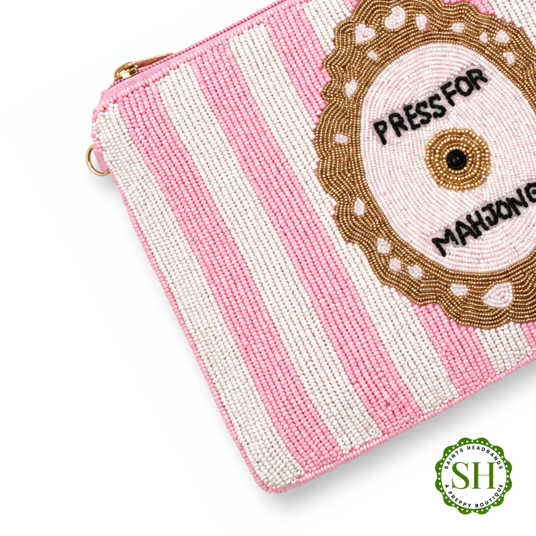 Press for Mahjong Beaded Pouch &amp; Clutch