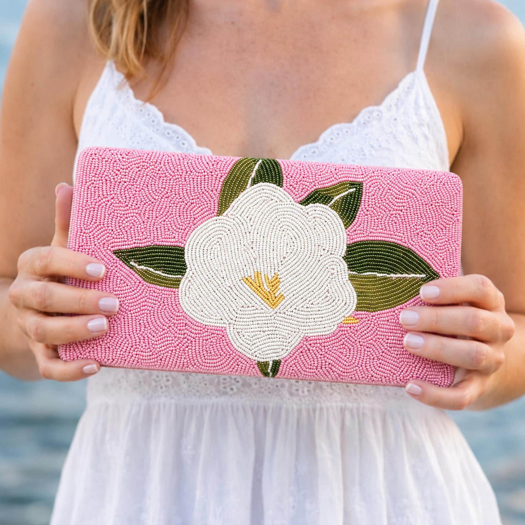 Magnolia Beaded Clutch Purse