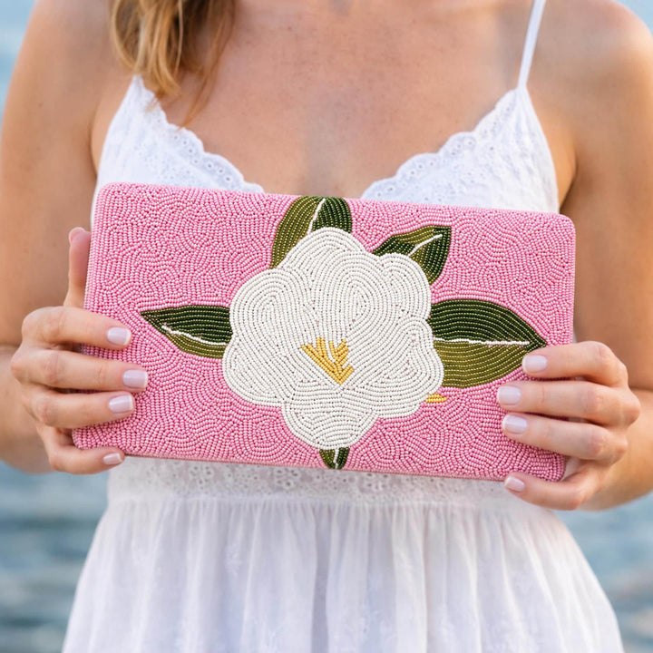 Magnolia Beaded Clutch Purse