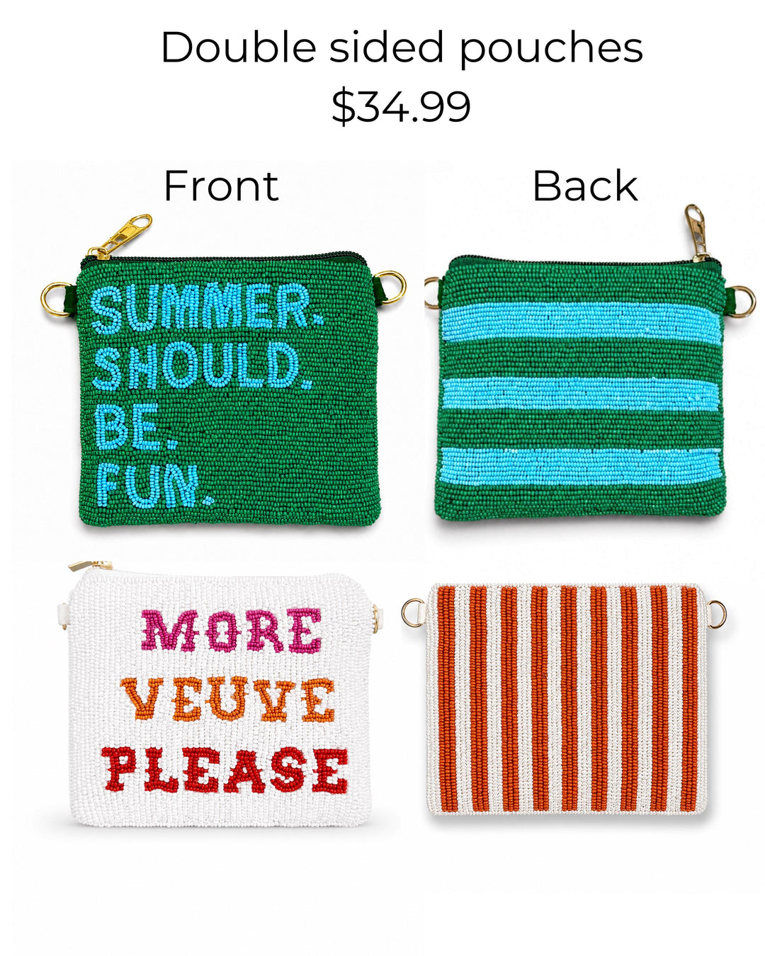 Preppy Beaded Coin Purses