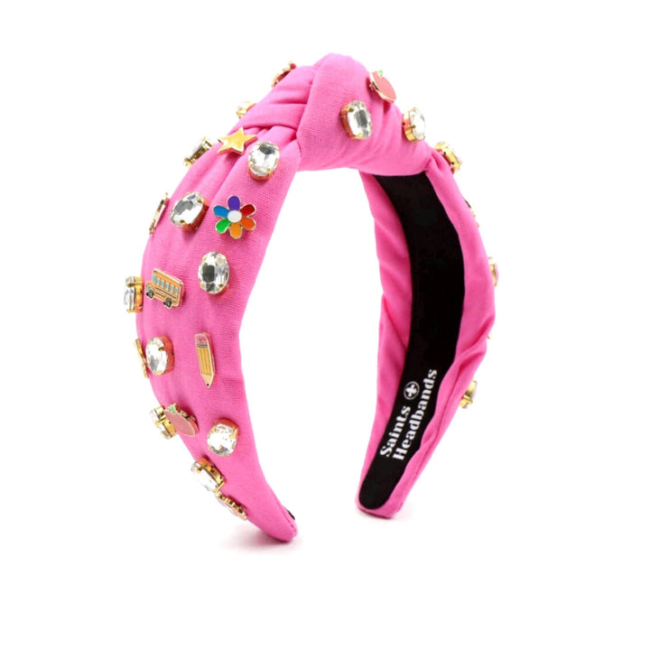 Back to School Teacher Charm Knot Headband