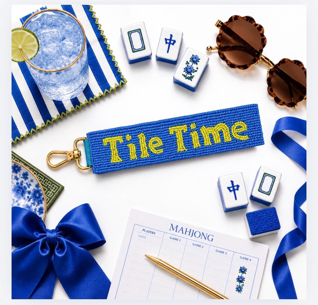 Tile Time Beaded Keychain