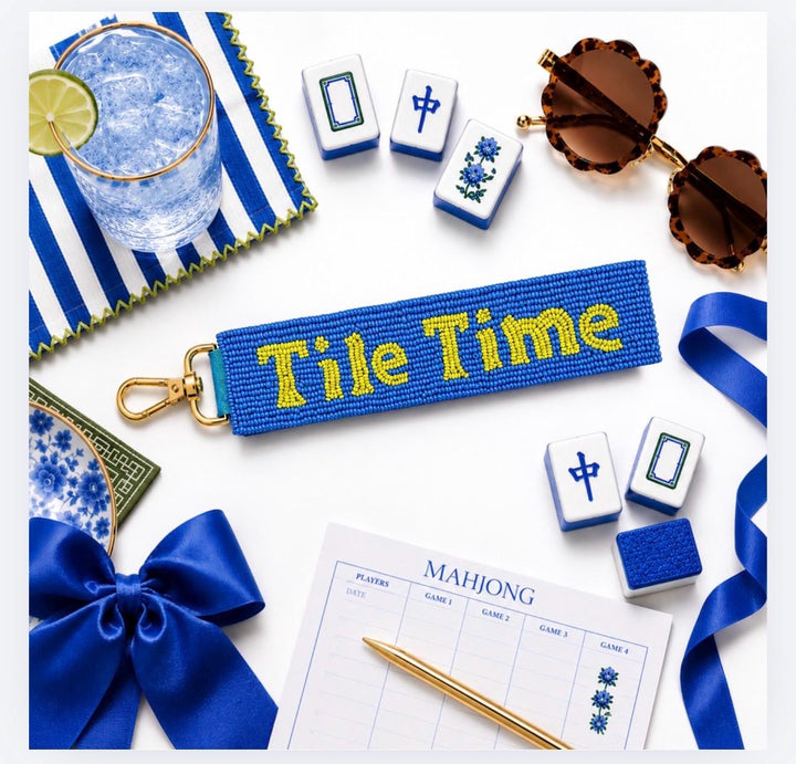 Tile Time Beaded Keychain