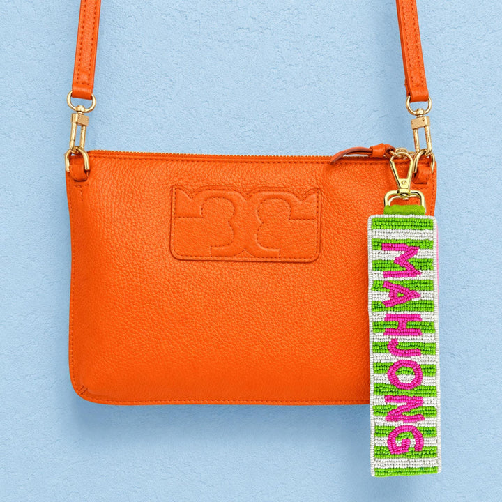 Mahjong Beaded Wristlet Keychain