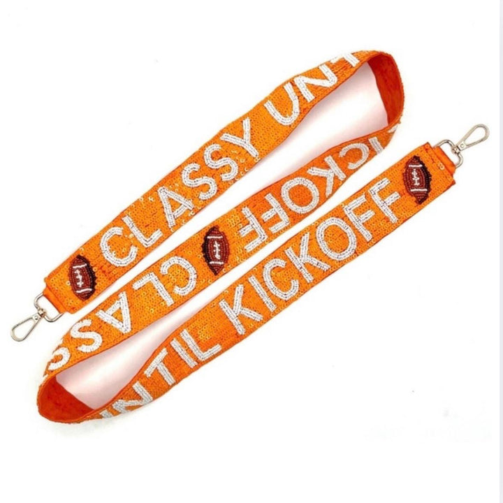 "Classy Until Kickoff" Beaded Game Day Purse Strap
