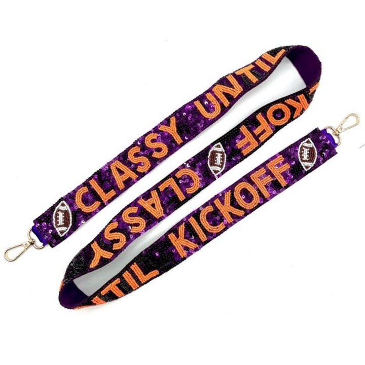 "Classy Until Kickoff" Beaded Game Day Purse Strap