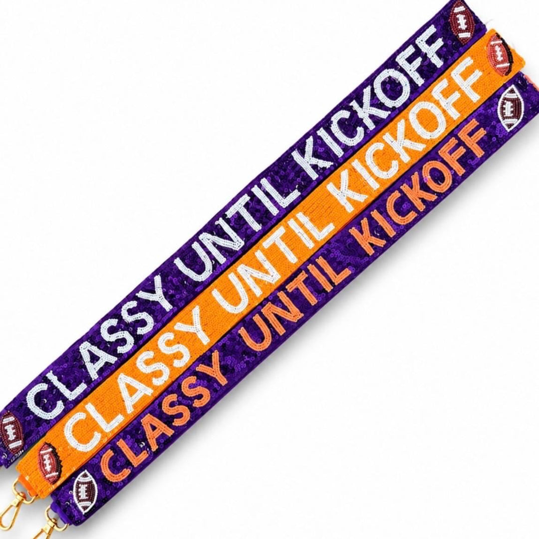 "Classy Until Kickoff" Beaded Game Day Purse Strap