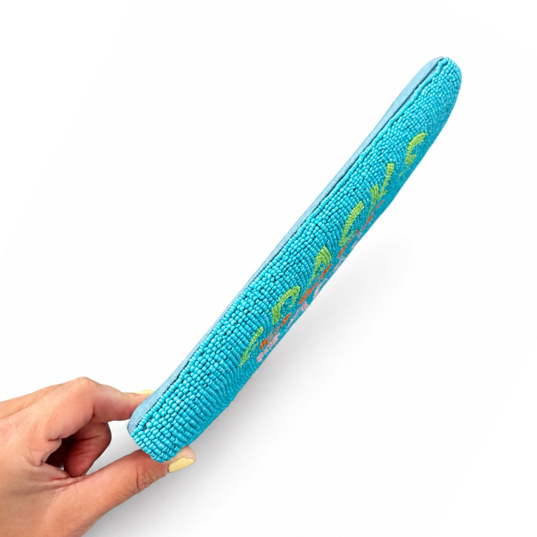 Title: "Cracks Dots Bams" Mahjong Beaded Clutch