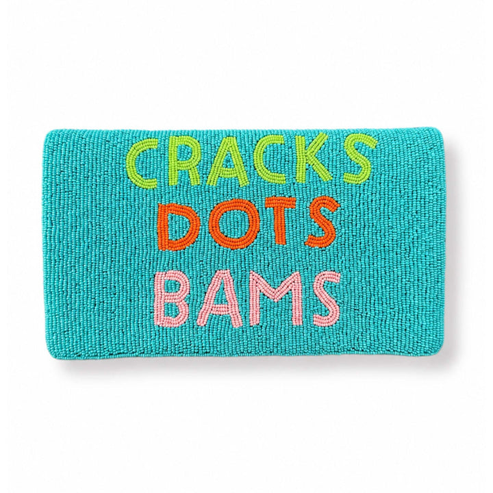 Title: "Cracks Dots Bams" Mahjong Beaded Clutch
