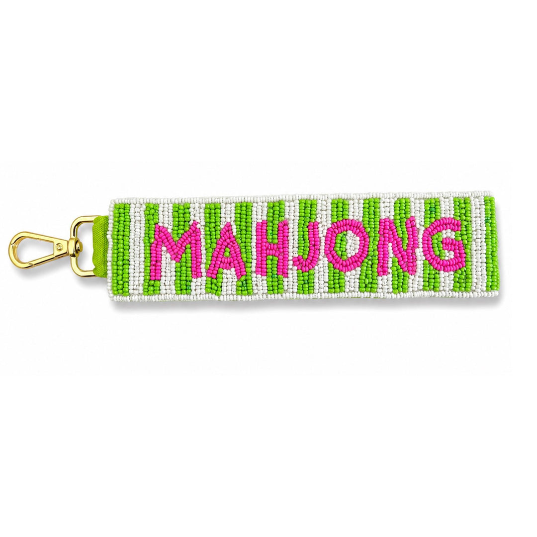 Mahjong Beaded Wristlet Keychain
