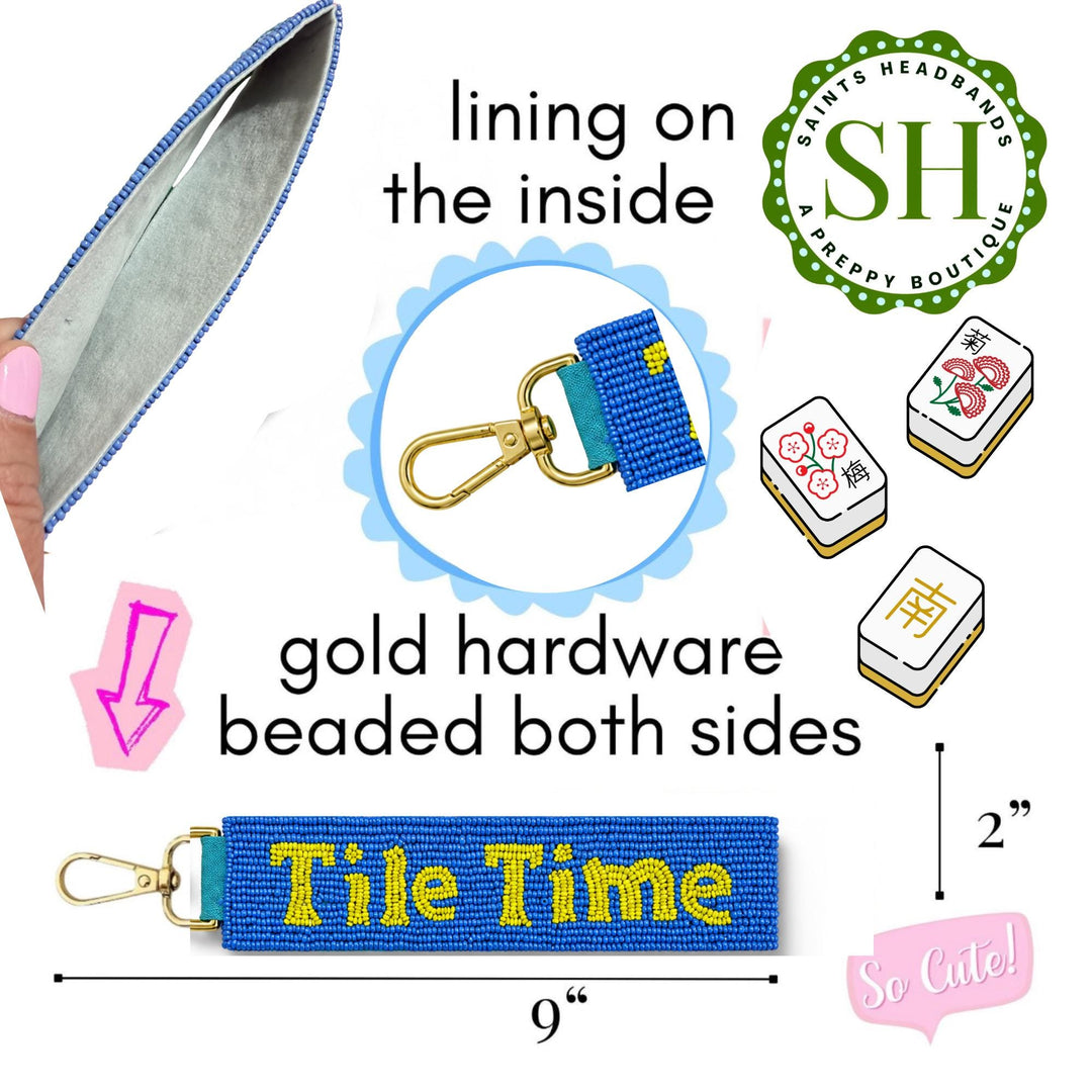 Tile Time Beaded Keychain