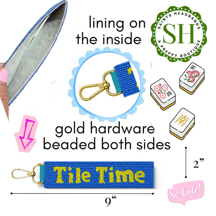Tile Time Beaded Keychain