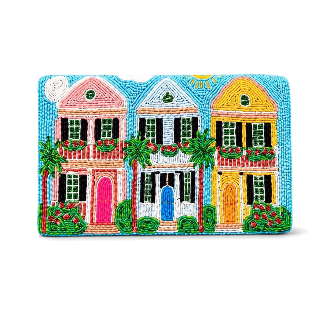 Charleston Rainbow Row Beaded Clutch