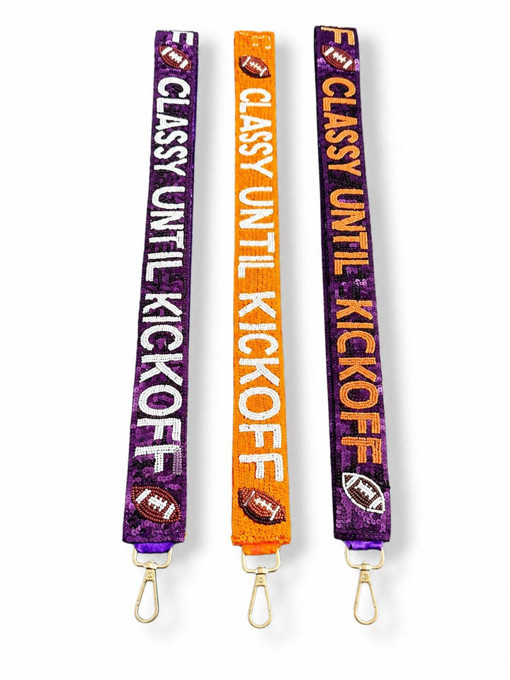 "Classy Until Kickoff" Beaded Game Day Purse Strap
