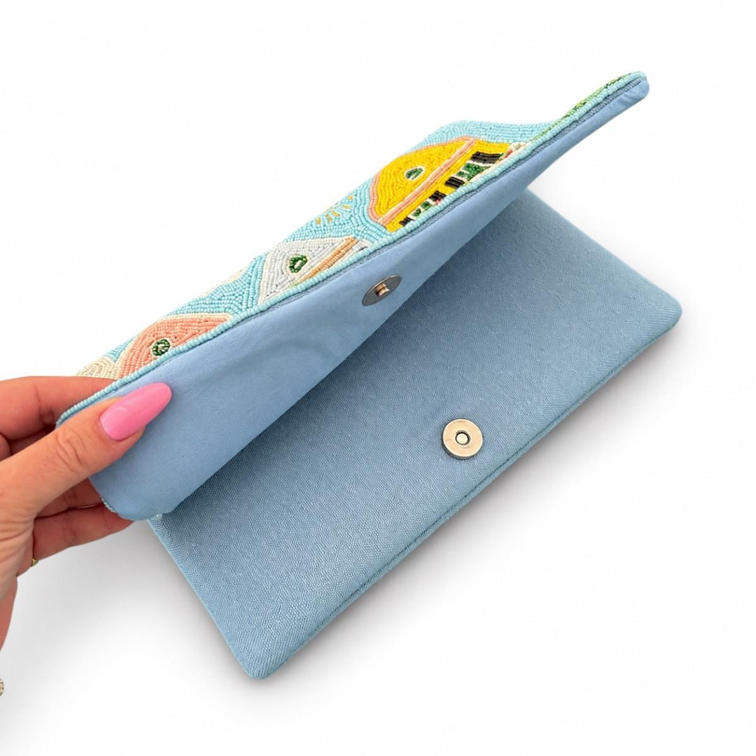 Charleston Rainbow Row Beaded Clutch