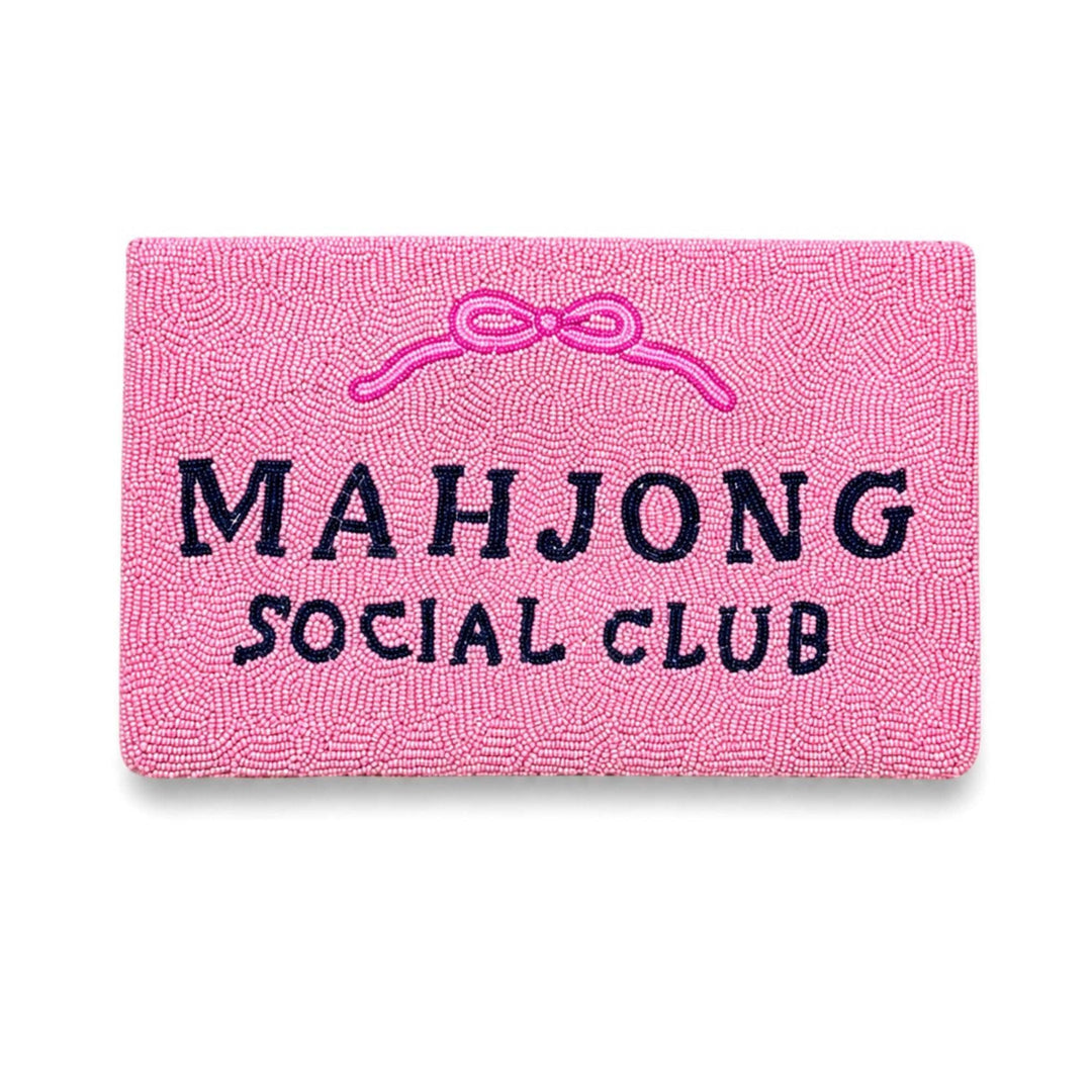 Pink Mahjong Beaded Clutch — view 4 of 5 by Saints Headbands