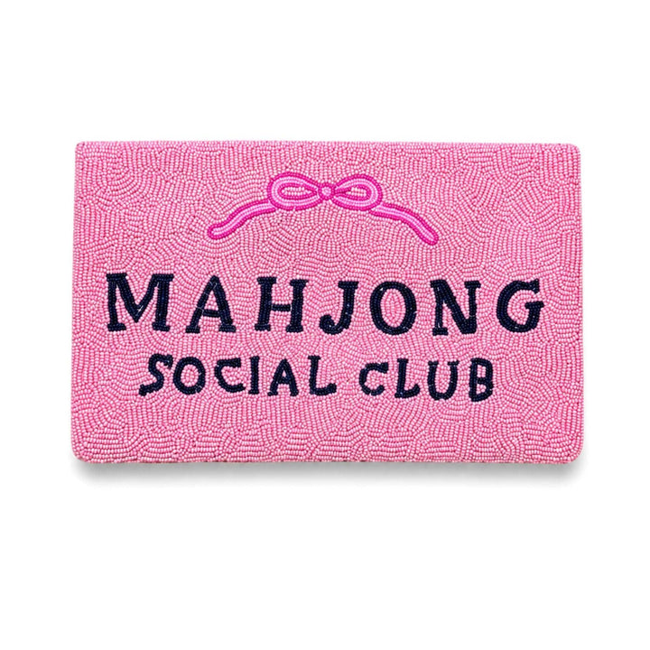Pink Mahjong Beaded Clutch — view 4 of 5 by Saints Headbands