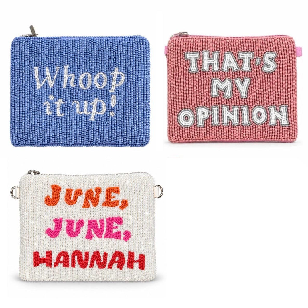 Real Housewives Beaded Coin Purse Collection — designs: Whoop It Up!, That&