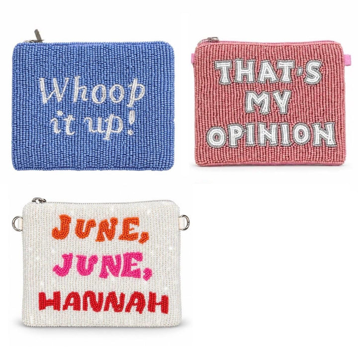 Real Housewives Beaded Coin Purse Collection — designs: Whoop It Up!, That&