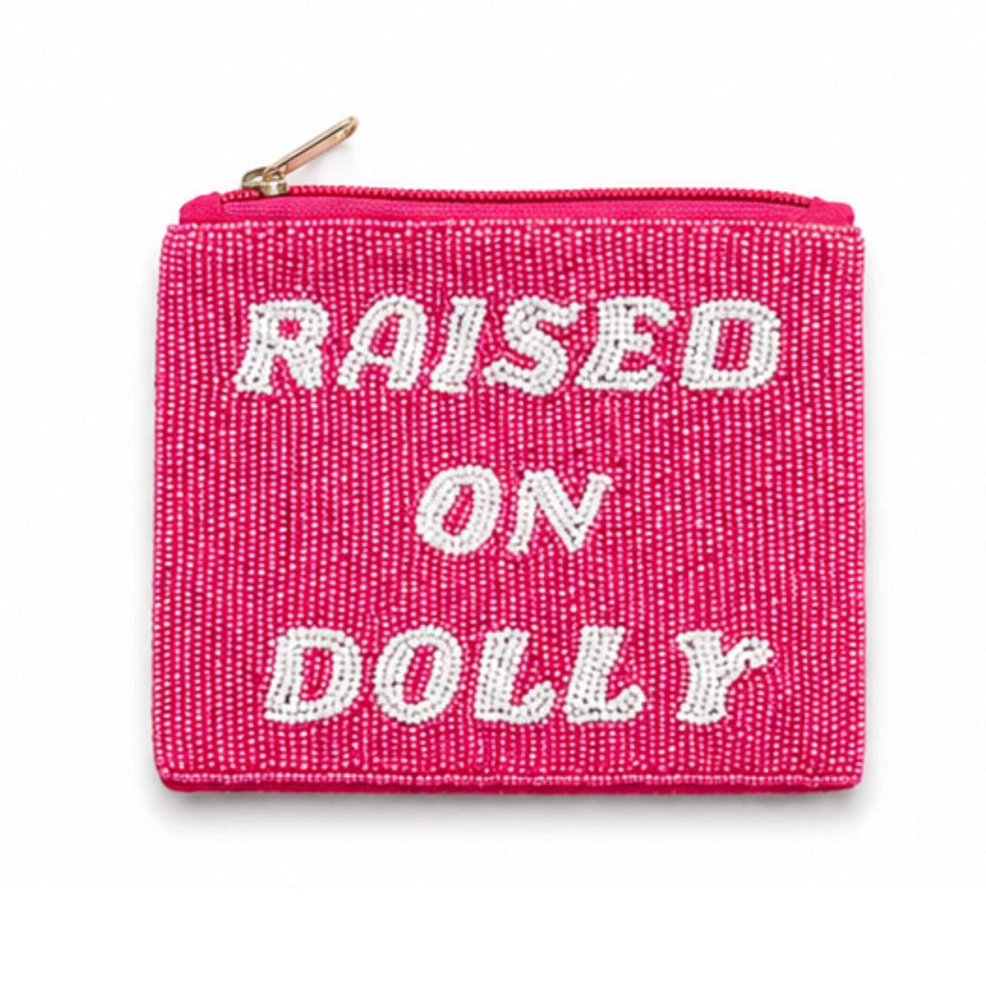 Cowboy Beaded Coin Purse — Raised on Dolly pink design by Saints Headbands
