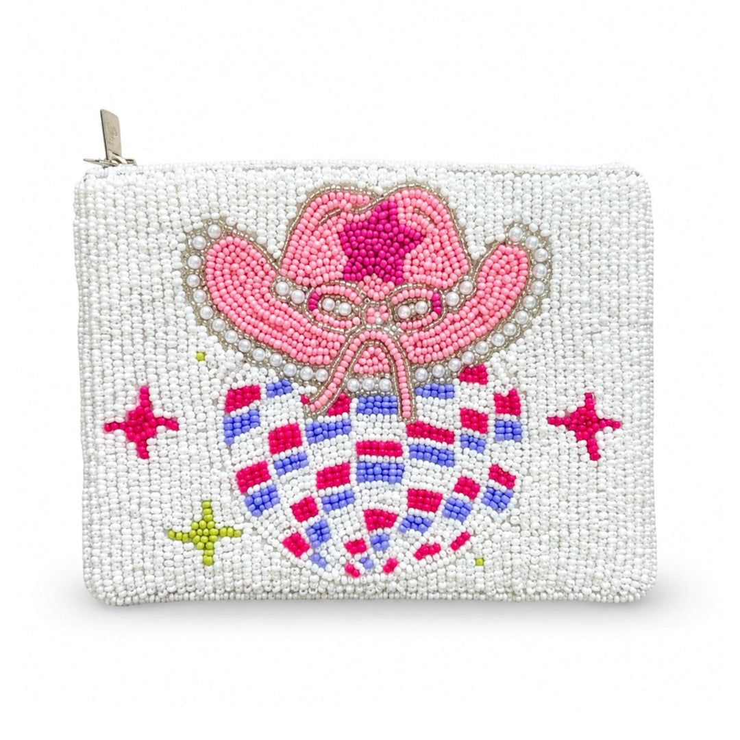Cowboy Beaded Coin Purse — cowgirl disco ball design by Saints Headbands