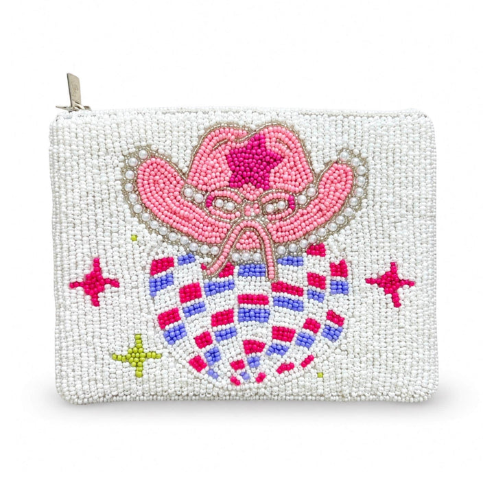 Cowboy Beaded Coin Purse — cowgirl disco ball design by Saints Headbands
