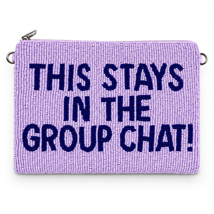 This Stays In The Group Chat Large Beaded Coin Purse